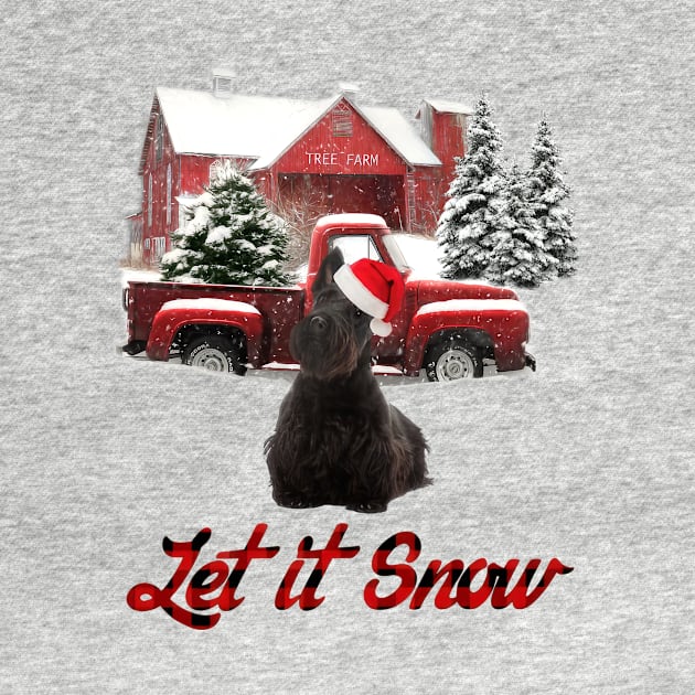 Scottish Terrier Let It Snow Tree Farm Red Truck Christmas by Brodrick Arlette Store